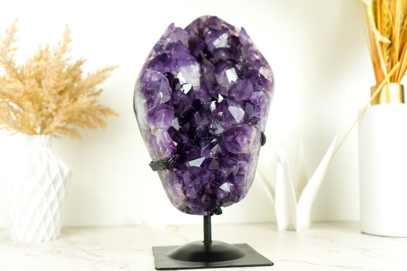 Large Purple Amethyst Cluster with AAA Display grade Deep Purple Amethyst