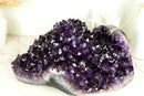 Stunning X-Large Amethyst Geode Flower with AAA Dark Purple Amethyst Druzy