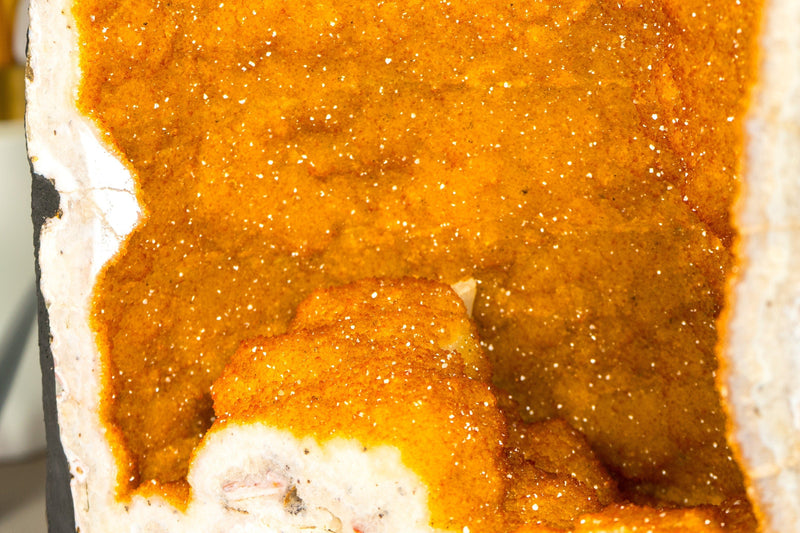 Rare Citrine Geode with World-Class Golden Yellow Galaxy Druzy - 49.0 Kg - 108 lb - E2D Crystals & Minerals