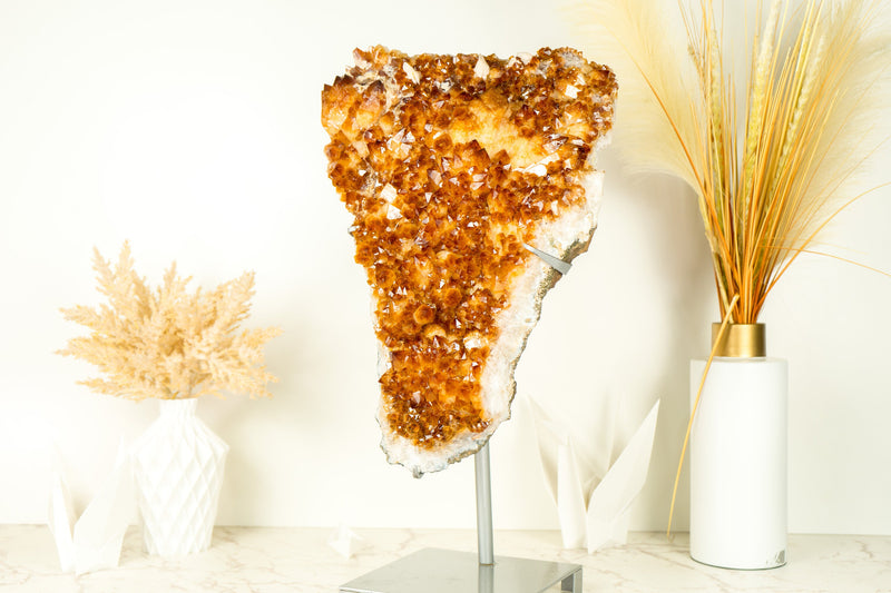 AAA Large Citrine Cluster with Madeira Orange Druzy