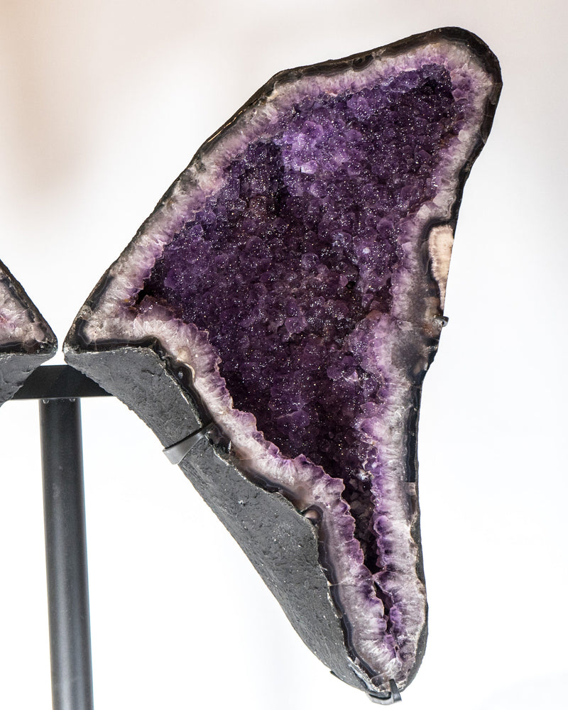 World Class Sugar Druzy Amethyst Geodes, Large and Tall Gallery Grade Amethyst Angel/Butterfly Wings Geodes