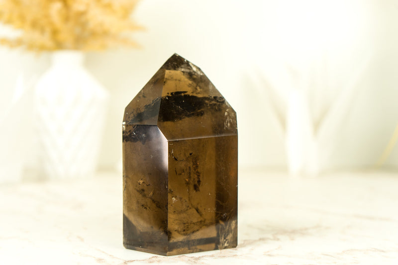 Natural High-Grade Smoky Quartz Obelisk Generator with Citrinated Smoky Color, Natural & Ethical