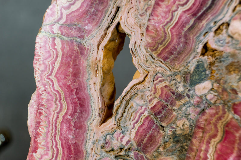 X-Large Rhodochrosite Stalactite Slab from Capillitas Mine, Argentina