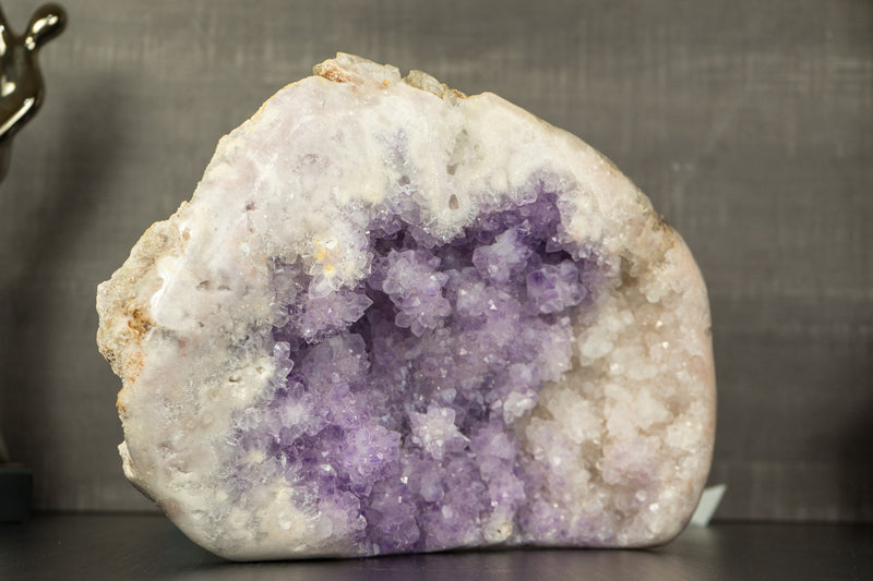 Pink and Lavender Amethyst Geode, All Natural with Flower Formations