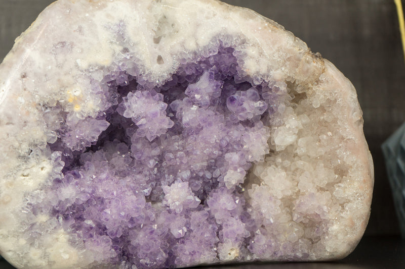 Pink and Lavender Amethyst Geode, All Natural with Flower Formations