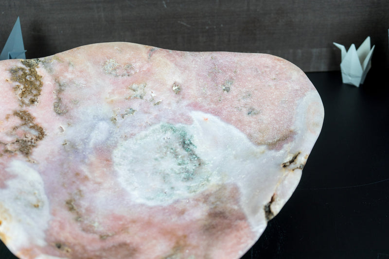 Large Natural Pink Amethyst Bowl, Hand Carved