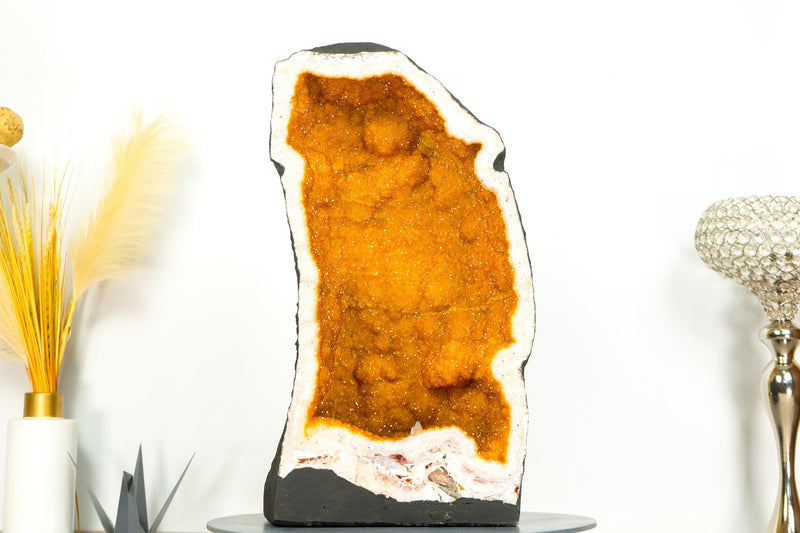 Gorgeous Large Citrine Geode with Rare Golden Yellow Galaxy Druzy - 49 Kg - 107 lb - E2D Crystals & Minerals