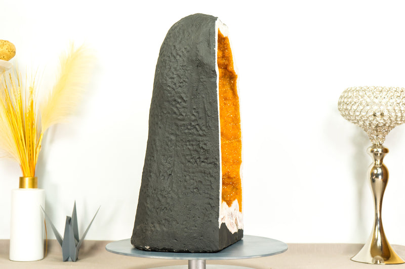 Gorgeous Large Citrine Geode with Rare Golden Yellow Galaxy Druzy - 49 Kg - 107 lb - E2D Crystals & Minerals