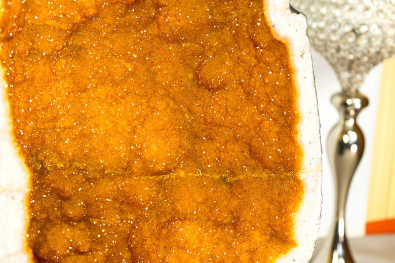 Gorgeous Large Citrine Geode with Rare Golden Yellow Galaxy Druzy - 49 Kg - 107 lb - E2D Crystals & Minerals