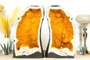 Pair of Bookmatching Statement Citrine Geodes with Golden Yellow Galaxy Druzy - 49.0 Kg - 108 lb - E2D Crystals & Minerals