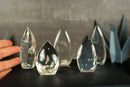 Set of 5 Water Clear Diamantina Quartz Flames, AAA Crystal Quartz