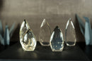 Set of 5 Water Clear Diamantina Quartz Flames, AAA Crystal Quartz