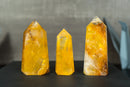 Set of 3 Yellow Golden Healer Hematoid, Small Wholesale Lot of Natural Hematoid Quartz