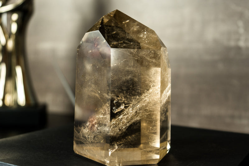 Natural AA Grade Light Smoky Quartz Obelisk Point, with Citrinated Color and Water-Clear Quality