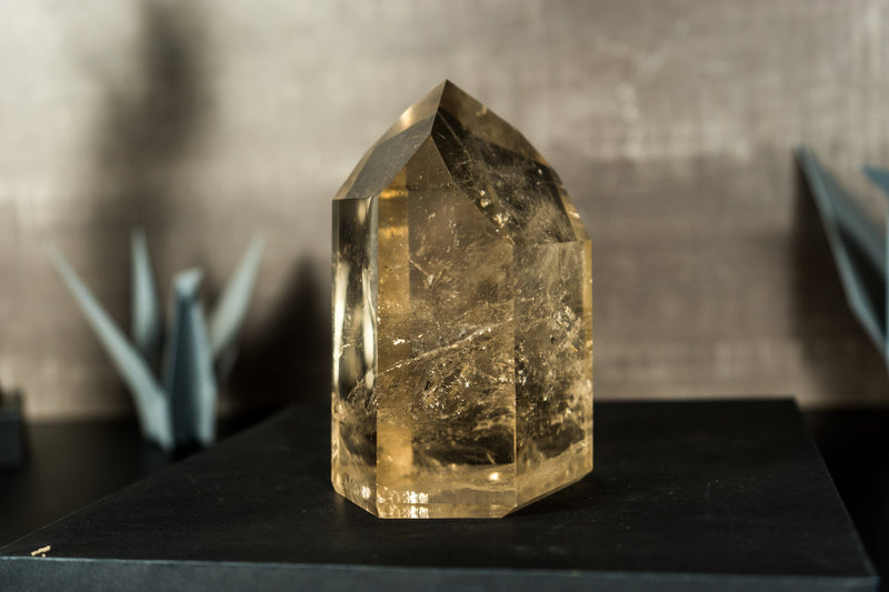 Natural AA Grade Light Smoky Quartz Obelisk Point, with Citrinated Color and Water-Clear Quality