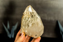 White Lodolite Crystal Point with Bridge Inclusions, AKA Garden Quartz