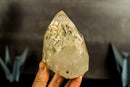 White Lodolite Crystal Point with Bridge Inclusions, AKA Garden Quartz