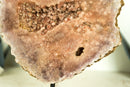 Rosa Amethyst-Geodenscheibe mit traubenförmigem Drusenkopf