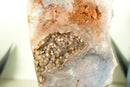 Pink Amethyst Geode Slice with Botryoidal Druzy, Super Extra Grade