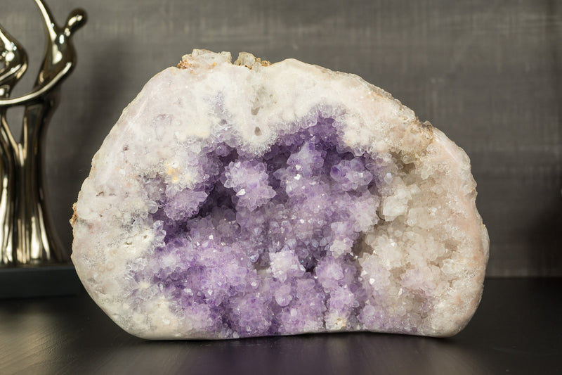 Pink and Lavender Amethyst Geode, All Natural with Flower Formations