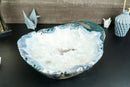 Large Lace Agate with Crystal Bowl, Hand Carved