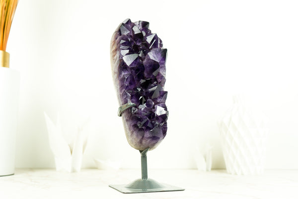 Small Amethyst Cluster with Large, AAA Dark Purple Druzy