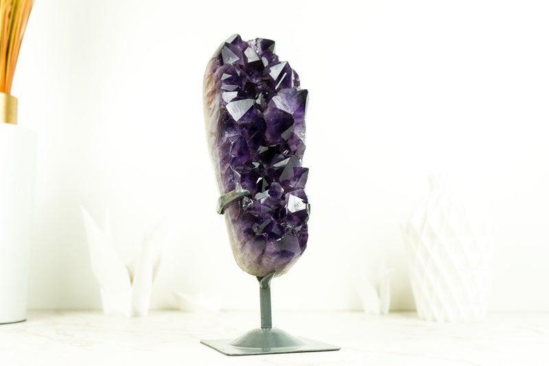 Small Amethyst Cluster with Large, AAA Dark Purple Druzy