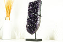 Tall Deep Purple Amethyst Cluster with High-Grade Grape Jelly Druzy