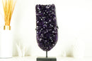 Tall Deep Purple Amethyst Cluster with High-Grade Grape Jelly Druzy