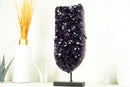 Tall Deep Purple Amethyst Cluster with High-Grade Grape Jelly Druzy