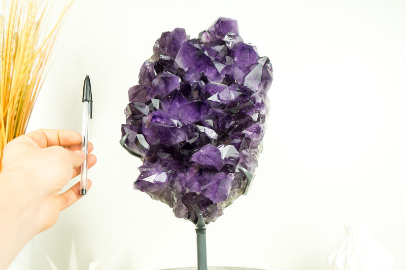 Großer Amethyst-Geodencluster mit sattem violett-lila Amethyst-Drusenstein der Güteklasse AAA