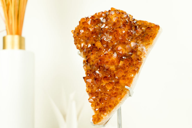 Deep Orange/Red Citrine Cluster (AKA Madeira Citrine) with Flower Rosette
