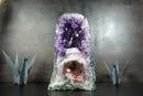 Super Rare Double-Chamber Amethyst Geode with Half Pink Quartz Druzy, Half Deep Purple Amethyst,