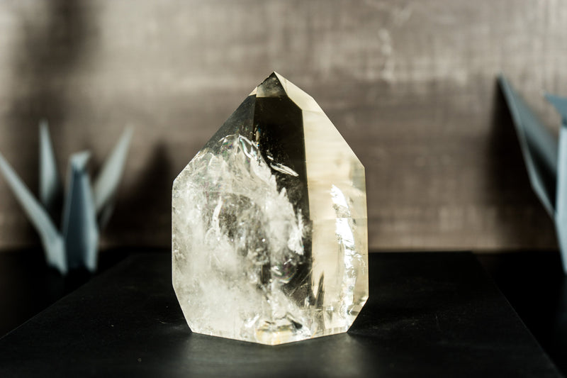 AAA Water Clear Crystal Quartz Point Generator from Diamantina, Brazil