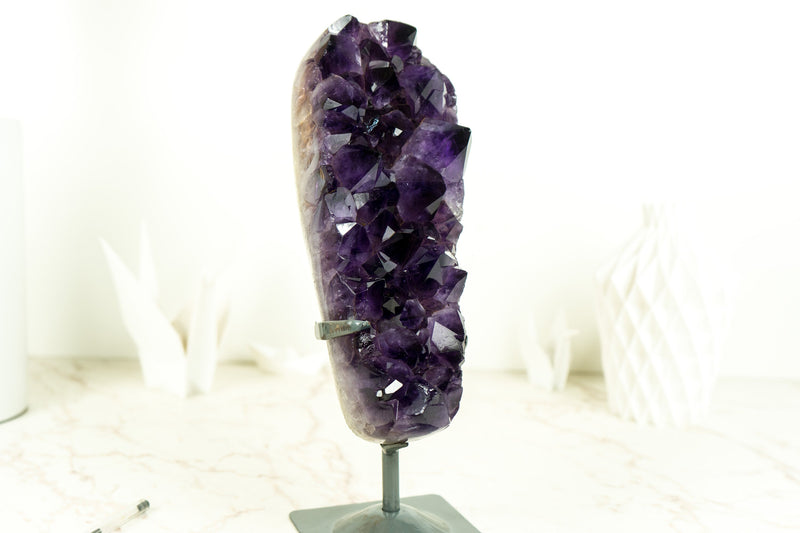 Small Amethyst Cluster with Large, AAA Dark Purple Druzy