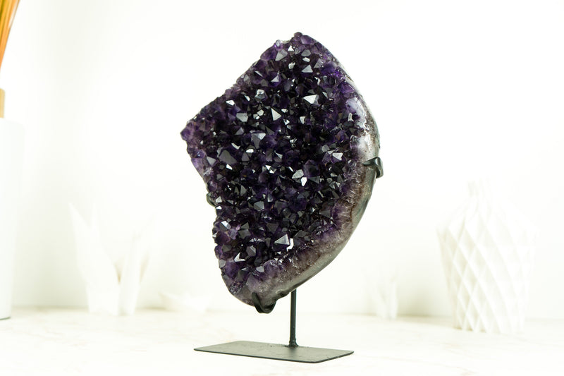 Amethyst Cluster with AAA Deep Pruple, Grape Jelly Amethyst Druzy