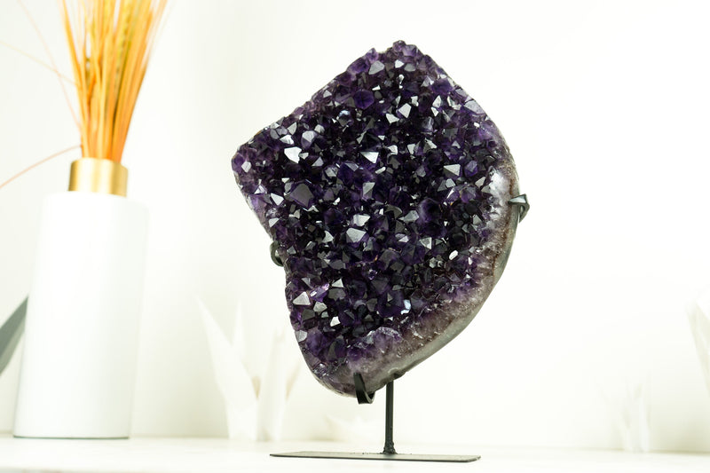 Amethyst Cluster with AAA Deep Pruple, Grape Jelly Amethyst Druzy