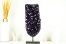 Tall Deep Purple Amethyst Cluster with High-Grade Grape Jelly Druzy