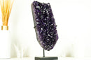 Tall Deep Purple Amethyst Cluster with High-Grade Grape Jelly Druzy