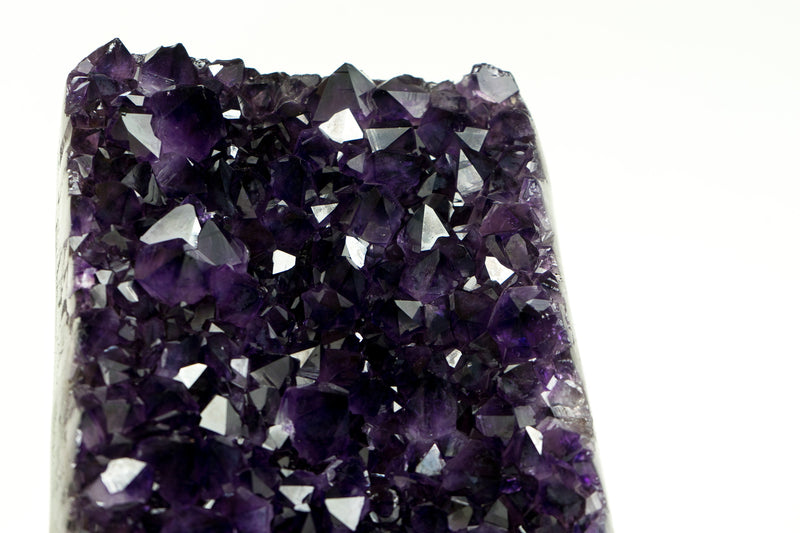 Tall Deep Purple Amethyst Cluster with High-Grade Grape Jelly Druzy
