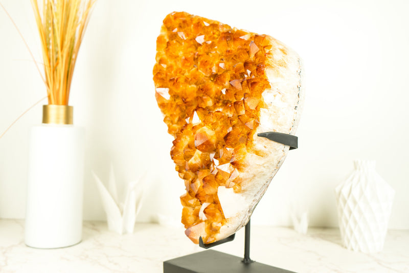 Epic Natural Citrine Cluster with Super Extra, Golden Orange Citrine Crystal Druzy - 29 Lb 17 Inches - E2D Crystals & Minerals