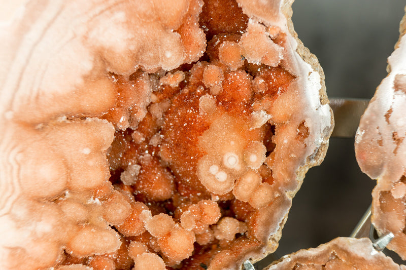 Natural Pink and Amethyst Flower Geode With Galaxy Druzy