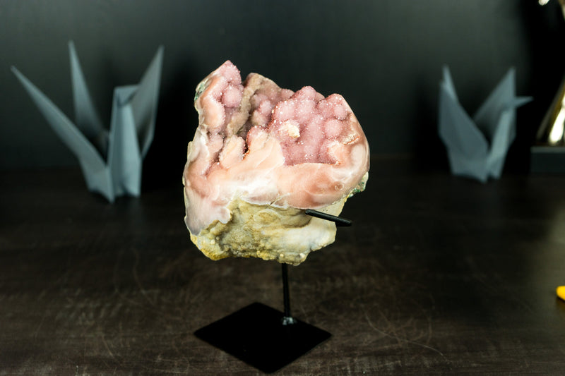 Small High-Grade Pink Amethyst Geode with Sparkly Rose Amethyst Flower Rosettes - 2.0 Kg - 4.4 lb