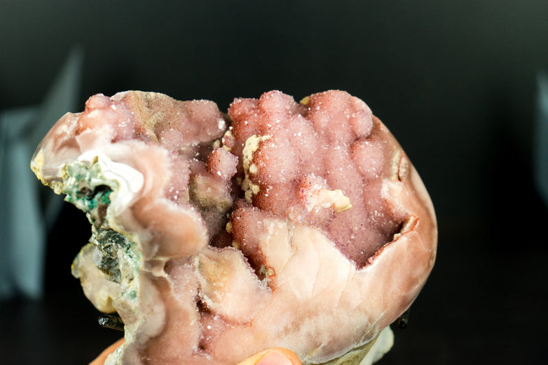 Small High-Grade Pink Amethyst Geode with Sparkly Rose Amethyst Flower Rosettes - 2.0 Kg - 4.4 lb