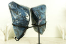 Blue Lace Agate Geode Wings with Purple Amethyst and Landscaped Back, On Stand - 9.3 Kg - 20.4 lb