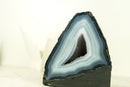 Intact Blue Lace Agate Geode with Galaxy Druzy - Natural, Intact, with Vivid Blue and White Bandings 2.6 Kg - 5.6 lb