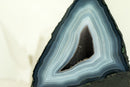 Intact Blue Lace Agate Geode with Galaxy Druzy - Natural, Intact, with Vivid Blue and White Bandings 2.6 Kg - 5.6 lb