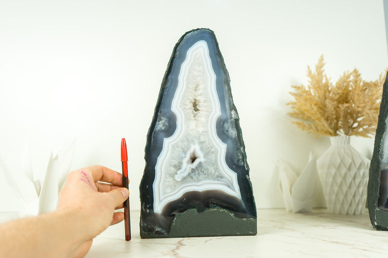 Rare Natural Blue Lace Agate Geode with Crystal Druzy and World-Class Agate Laces - 9.0 Kg - 19.8 lb
