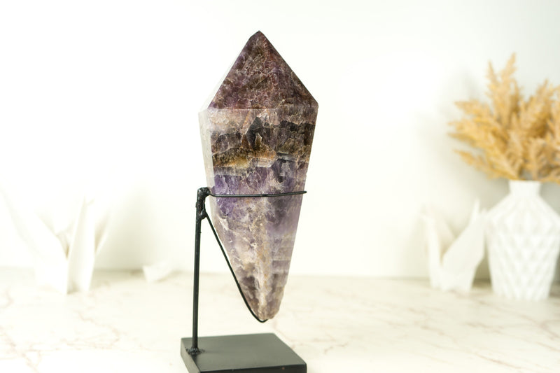 X-Large, Gorgeous Super 7 Scepter on Stand, Modern Cut Super Seven Point Generator AKA Melody Stone - 13 In - 6.6 Lb