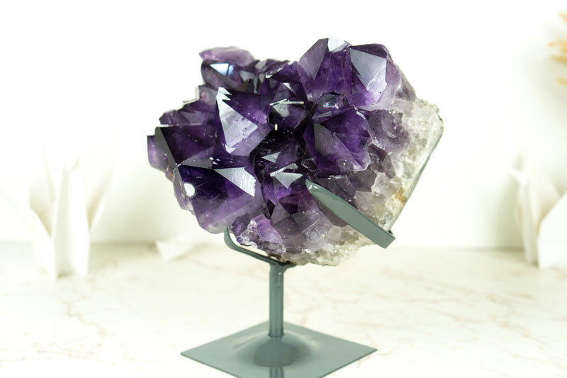 Gorgeous AAA Amethyst Cluster with Intense Dark Purple Amethyst Druzy and Cristobalite Inclusion - 7.3 Kg - 16 lb